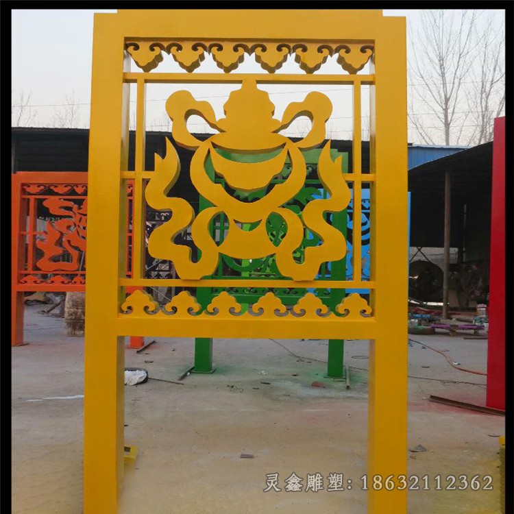 彩绘剪纸广场不锈钢雕塑