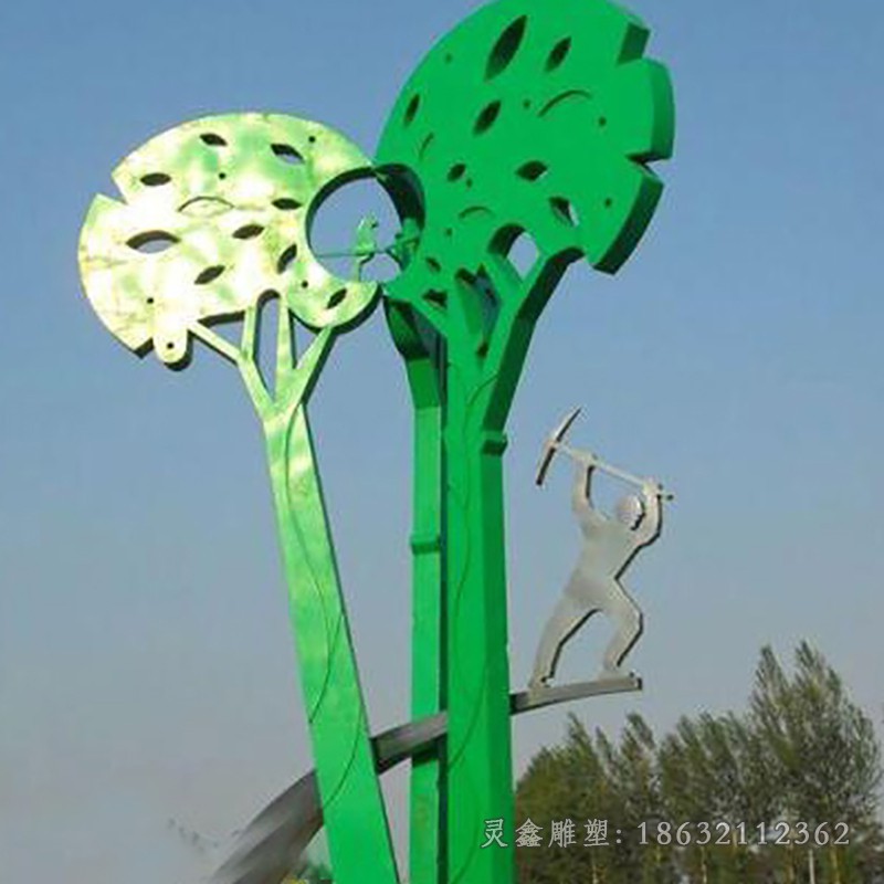 彩绘剪纸小区不锈钢雕塑