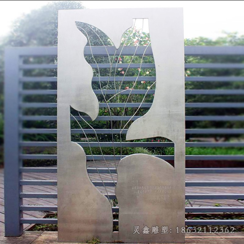 抽象剪纸不锈钢标志雕塑