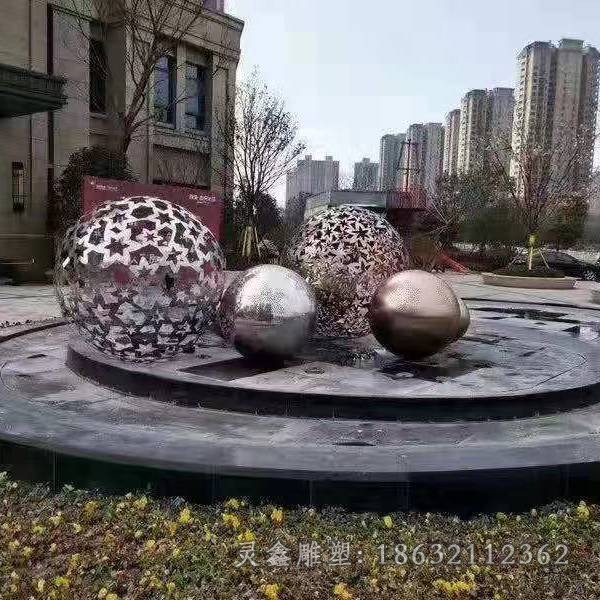 镂空球公园不锈钢雕塑