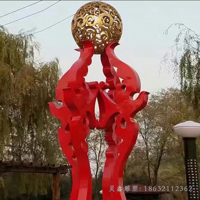 镂空球庭院不锈钢雕塑