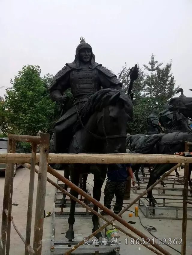 古代将军骑马青铜铜雕