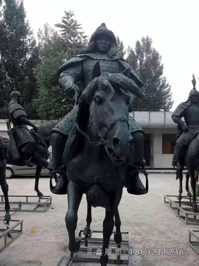 古代将军骑马人物铜雕