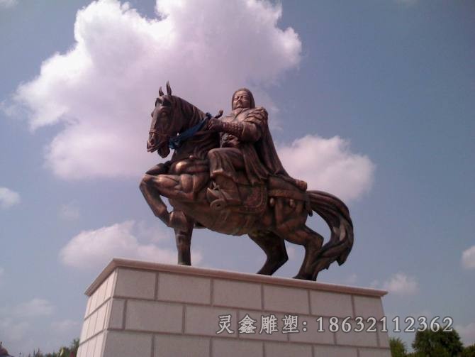 古人骑马人物景观铜雕