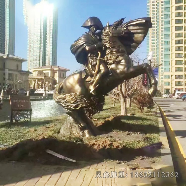 骑马人物景观标志铜雕