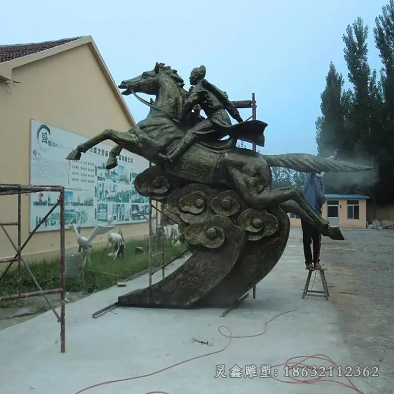 人物骑马景观标志铜雕
