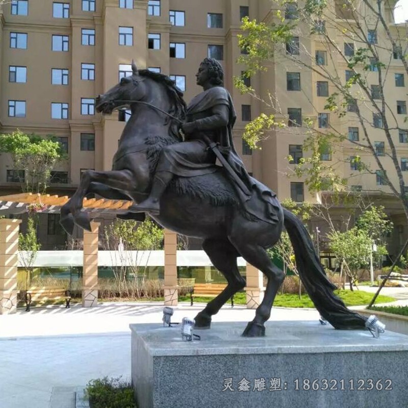 骑马人物景观公园铜雕