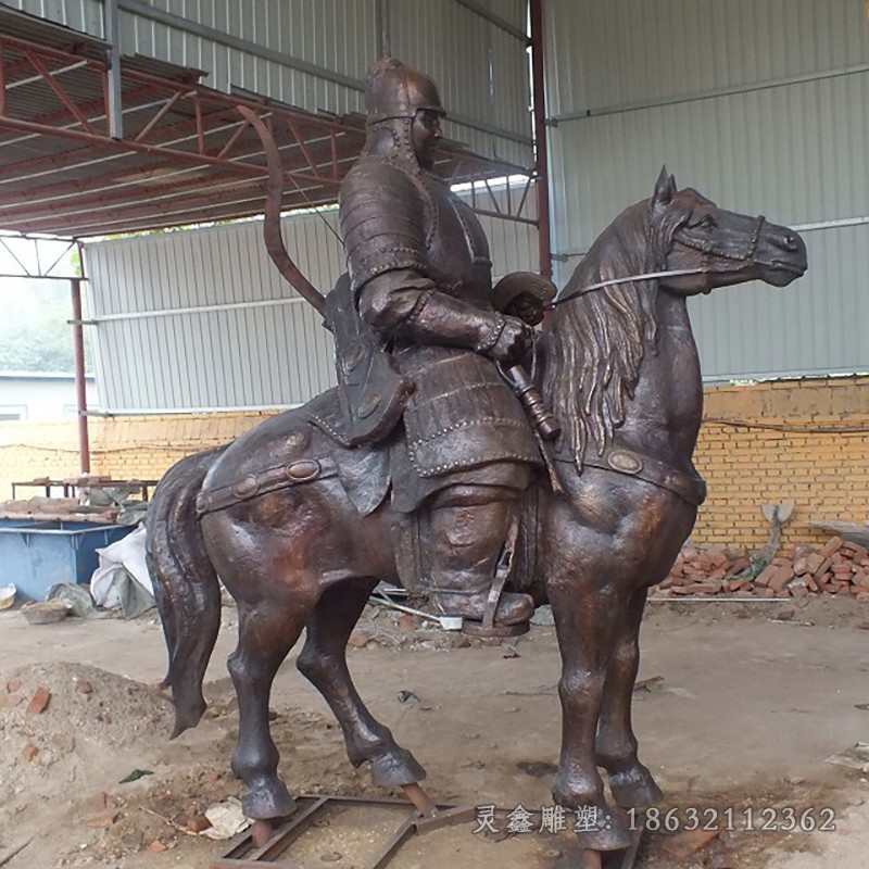 骑马人物景观公园铜雕