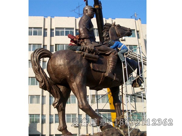 骑马人物景观园林铜雕