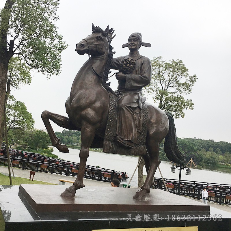 骑马人物景观景区铜雕