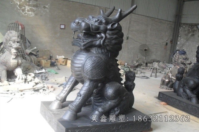 神兽麒麟动物广场铜雕