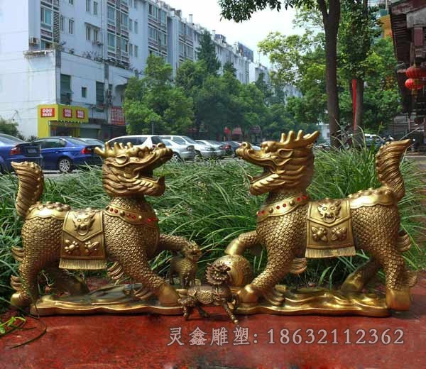神兽麒麟动物校园铜雕