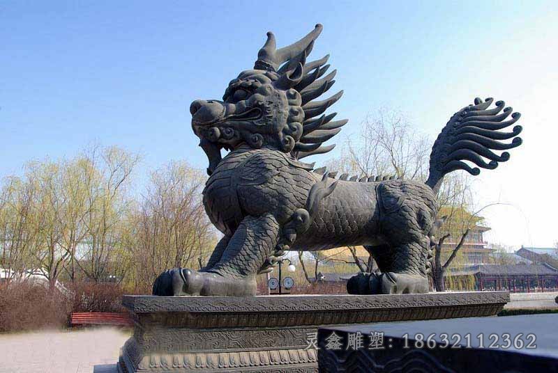 神兽麒麟动物园林铜雕