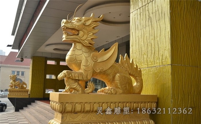 神兽麒麟动物园林铜雕