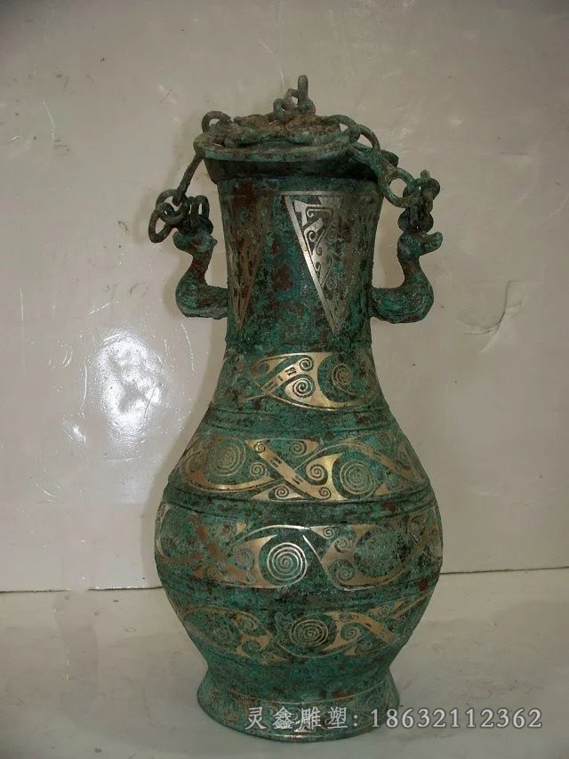 青铜酒壶景观标志铜雕