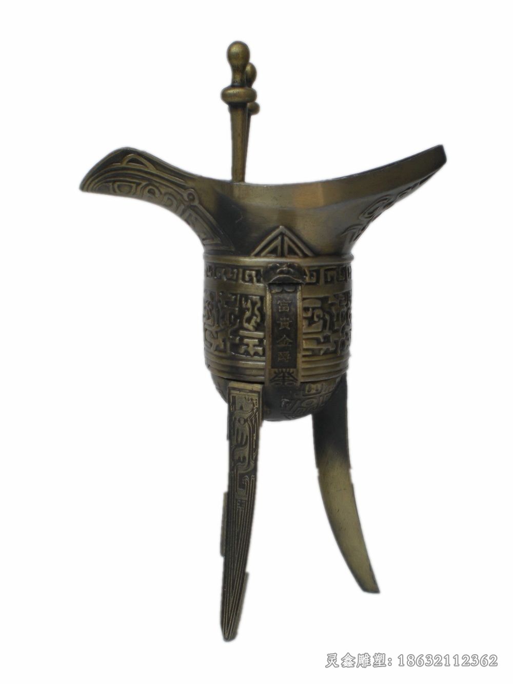 古代酒樽标志抽象铜雕