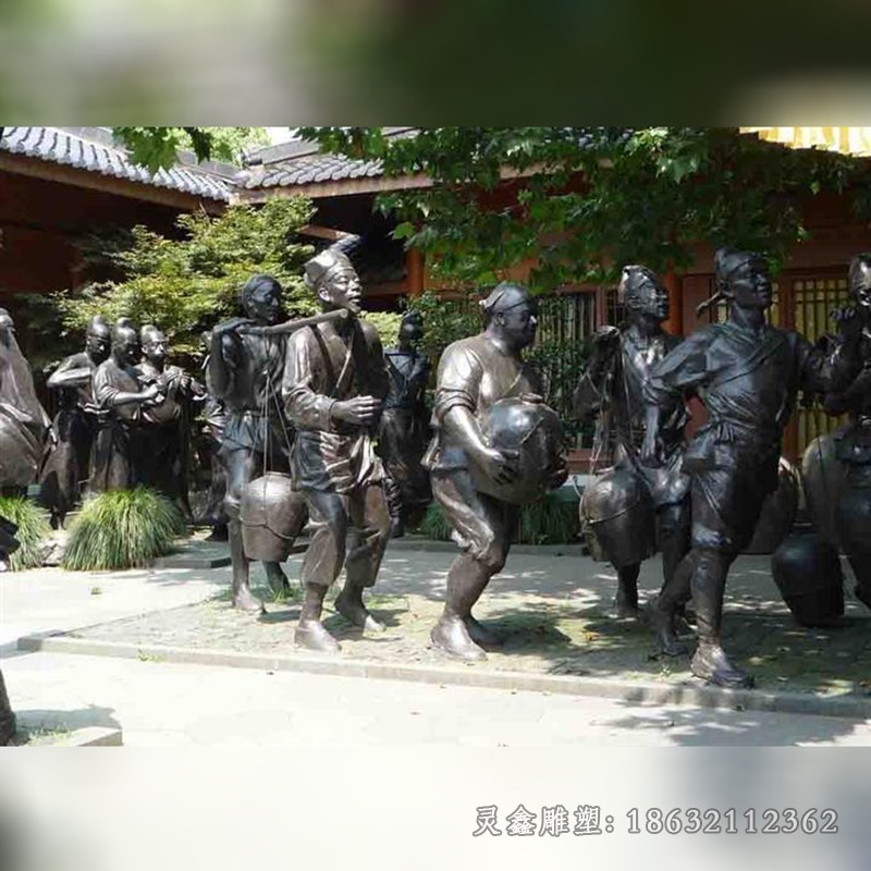 酒文化人物景观标志铜雕