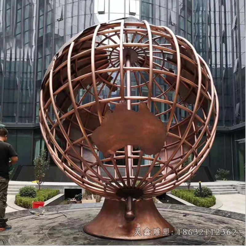 抽象地球仪景观标志铜雕