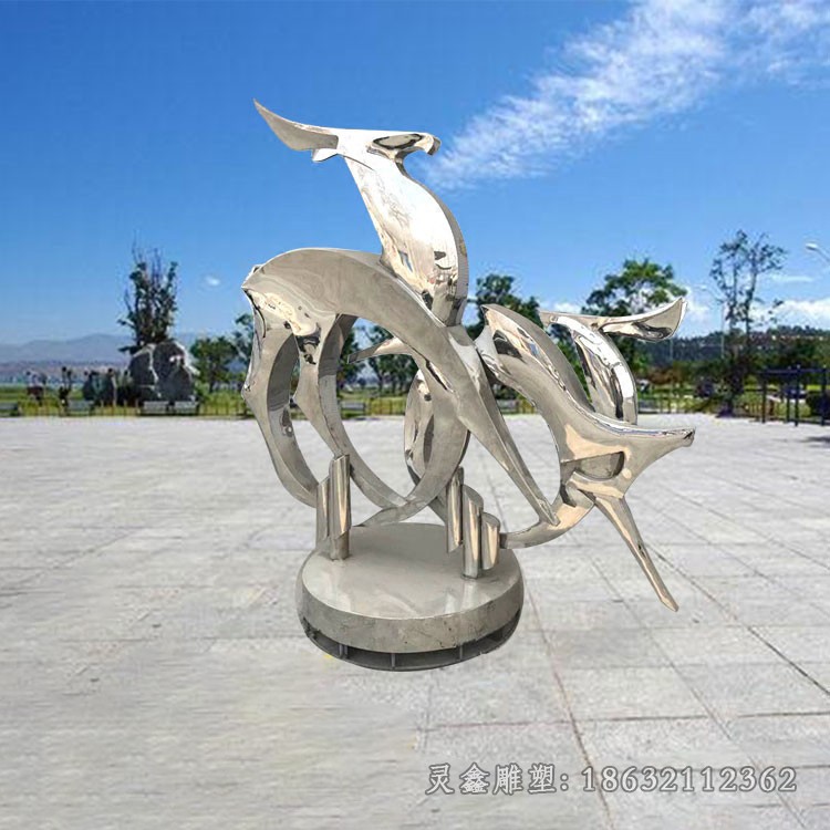抽象鹿城市不锈钢雕塑