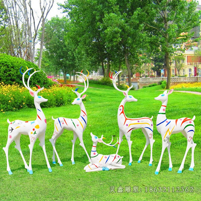 抽象鹿校园不锈钢雕塑
