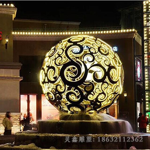 不锈钢发光喷泉景观雕塑