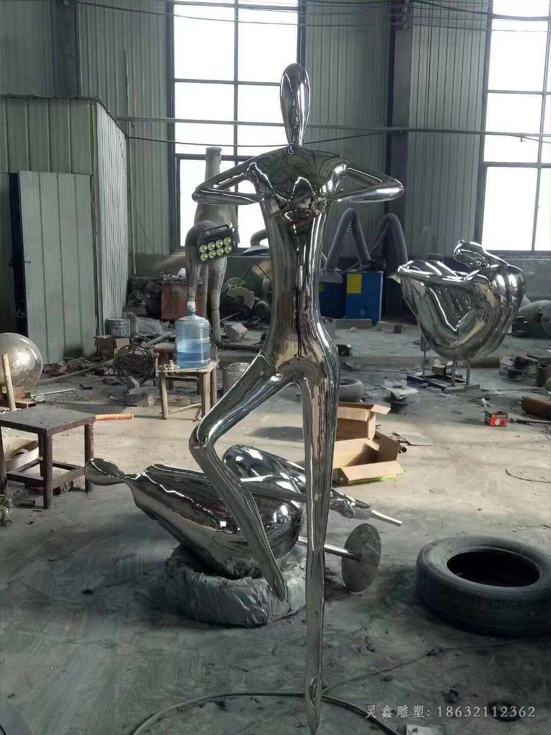 抽象人物小区不锈钢雕塑