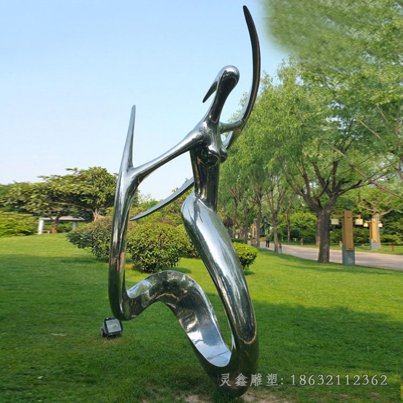 不锈钢舞蹈人物广场雕塑