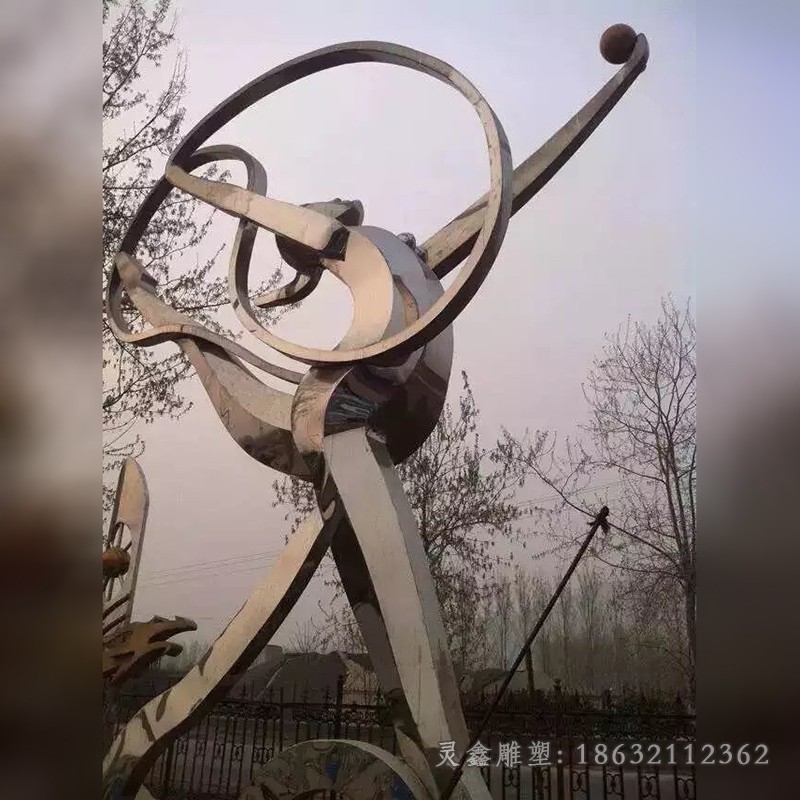 不锈钢舞蹈人物公园雕塑