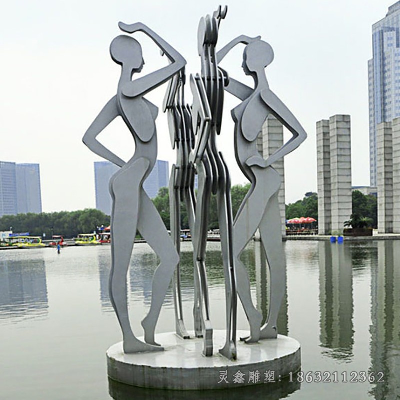 不锈钢舞蹈人物景区雕塑