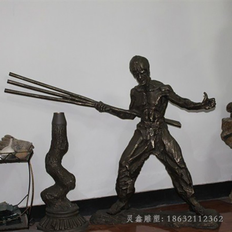 功夫之王李小龙景观铜雕