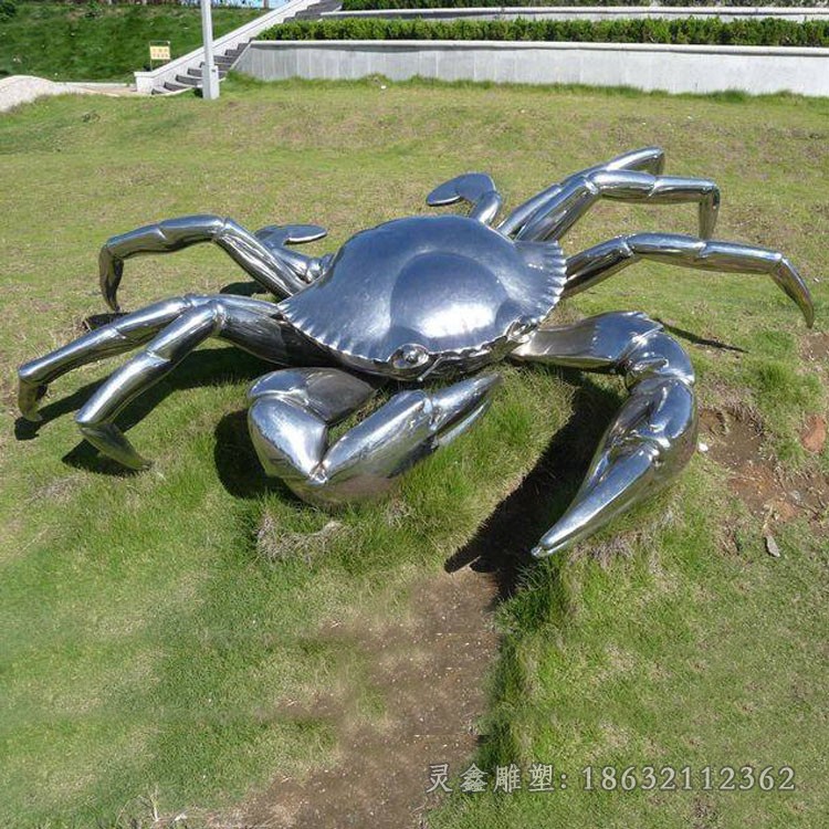 不锈钢螃蟹动物景观雕塑