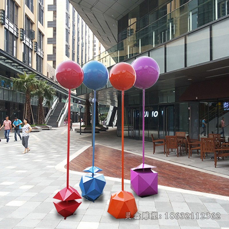 不锈钢彩绘气球标志雕塑