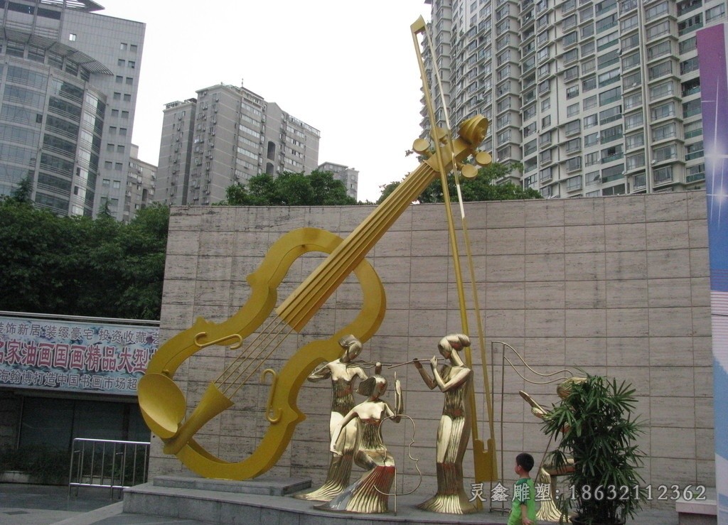 不锈钢钢琴景区景观雕塑
