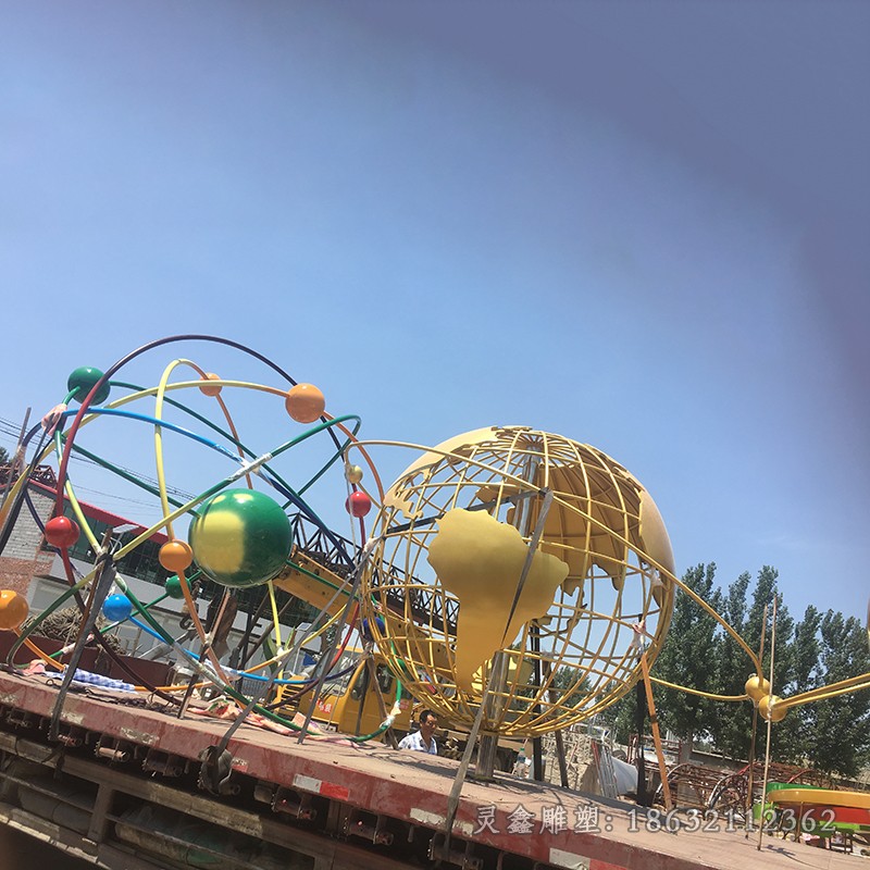 不锈钢原子球景观雕塑