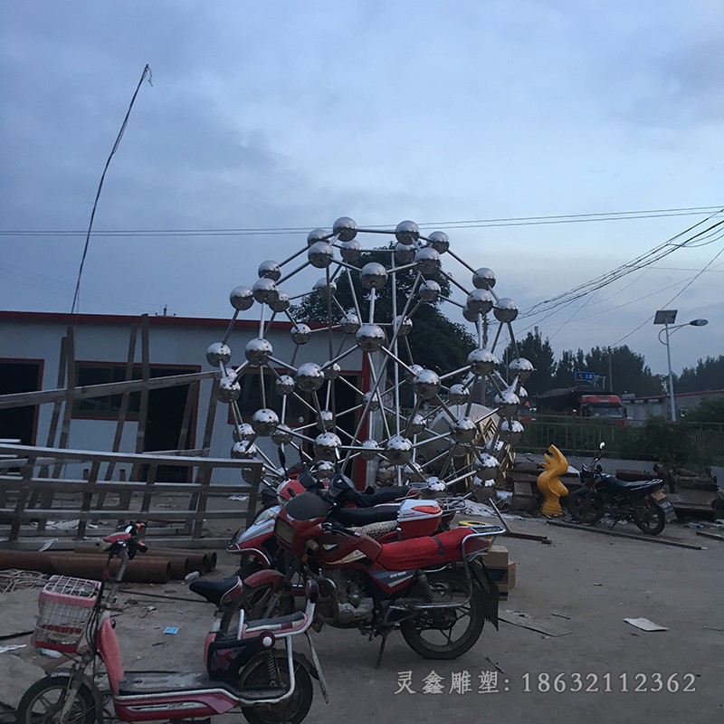 不锈钢原子球抽象景观雕塑