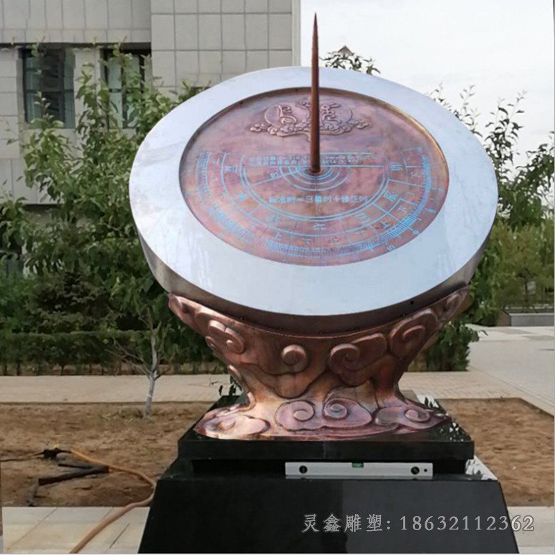 不锈钢日晷抽象标志雕塑