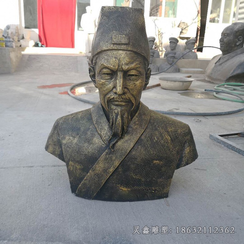 名医李时珍胸像园林铜雕
