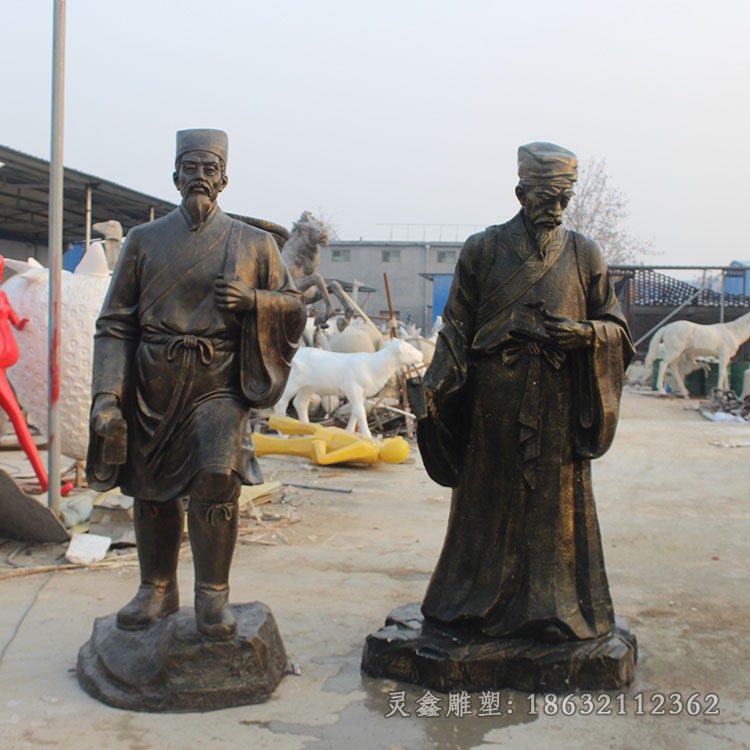 古代名医李时珍街边铜雕