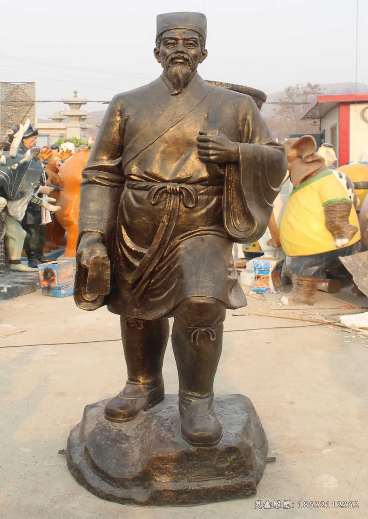 李时珍古代名医景观铜雕
