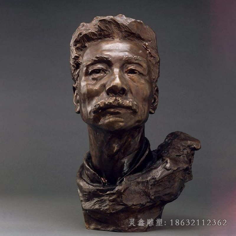 教育家鲁迅胸像庭院铜雕