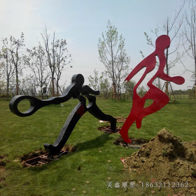 不锈钢健身基地运动小区雕塑