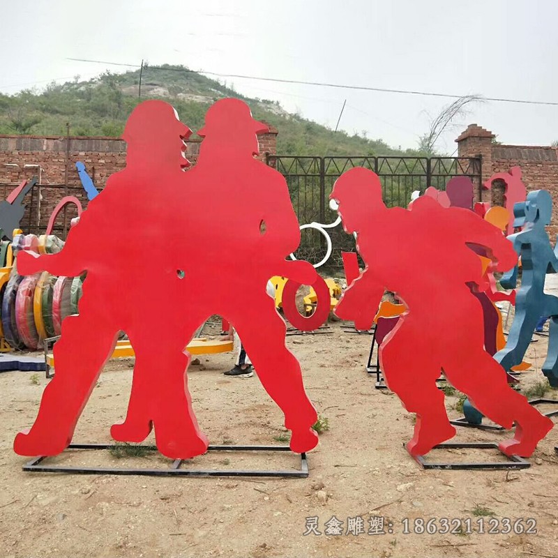 不锈钢健身基地运动庭院雕塑