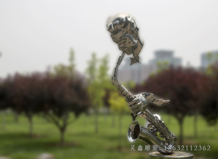 不锈钢萨克斯标志雕塑