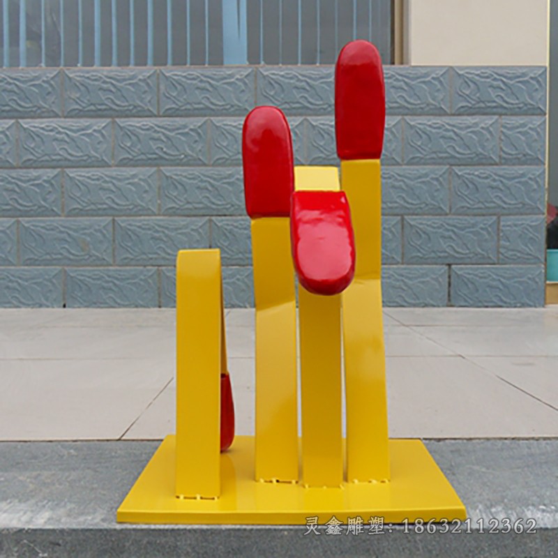 不锈钢抽象手掌庭院雕塑