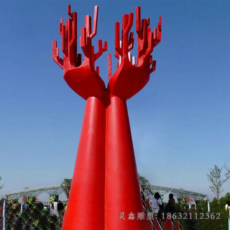 不锈钢抽象手掌商场雕塑