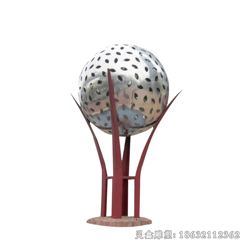 抽象镂空球标志不锈钢雕塑
