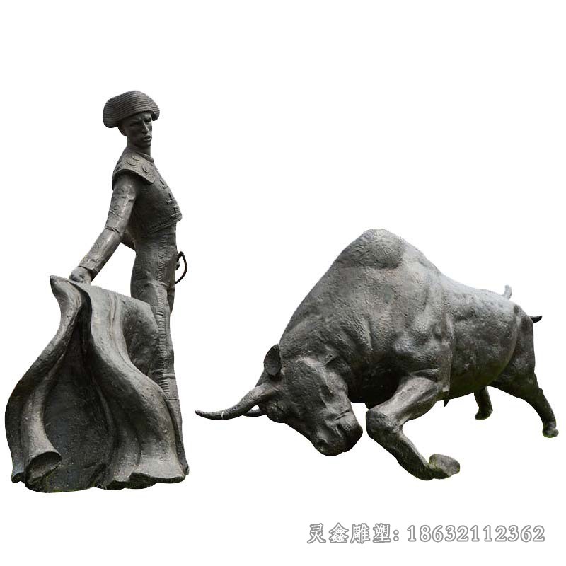 斗牛标志景观铜雕