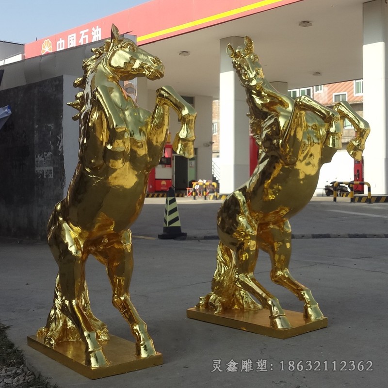 奔腾马城市动物铜雕