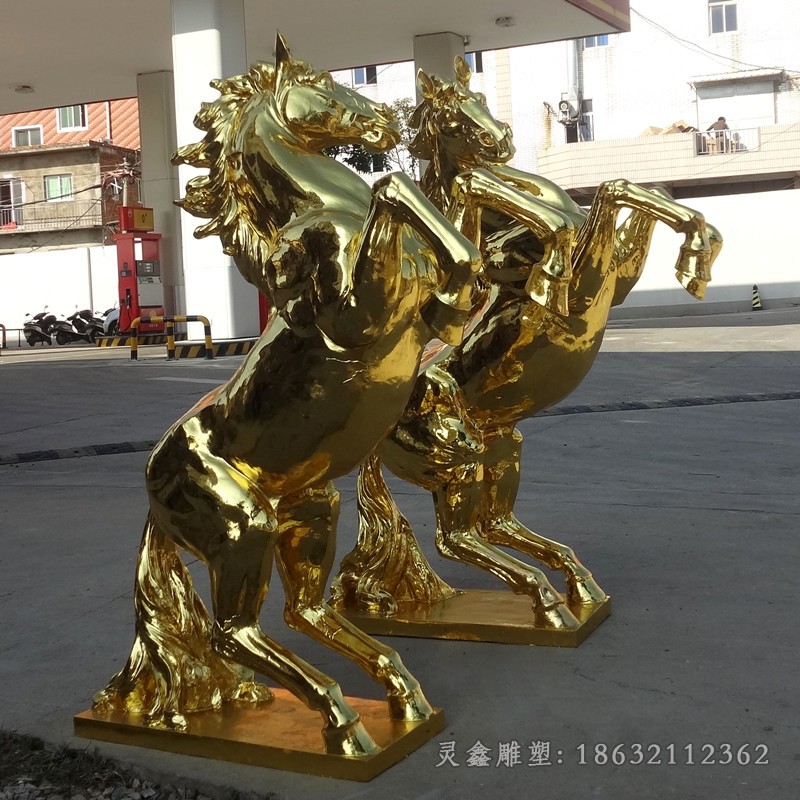 奔腾马城市动物铜雕