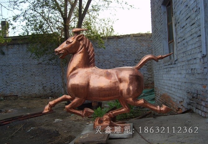 动物站姿马抽象铜雕
